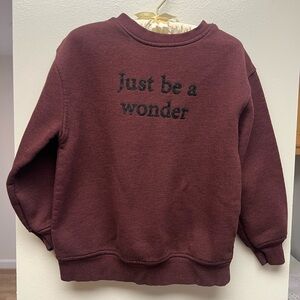 ZARA Kids Maroon “Just Be A Wonder” Sweatshirt – Size 7 (122 cm)